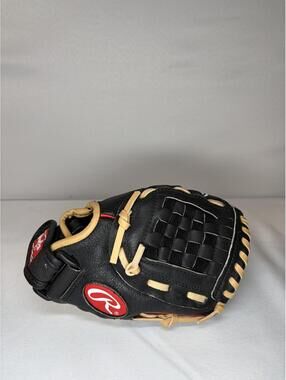 Rawlings Gold Glove Co. Highlight 10" Leather Baseball Glove Black Tan Red